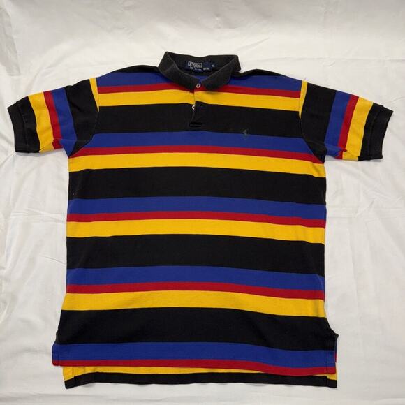 Vintage Men’s Ralph Lauren Striped Polo Size: Xl - Picture 3 of 9